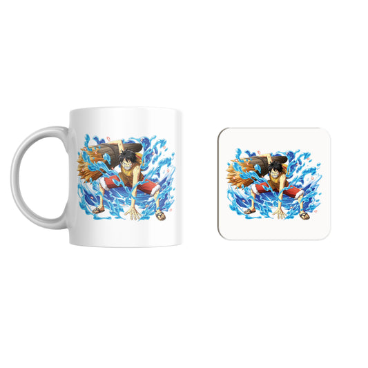 One Piece Water Luffy Mug and Coaster