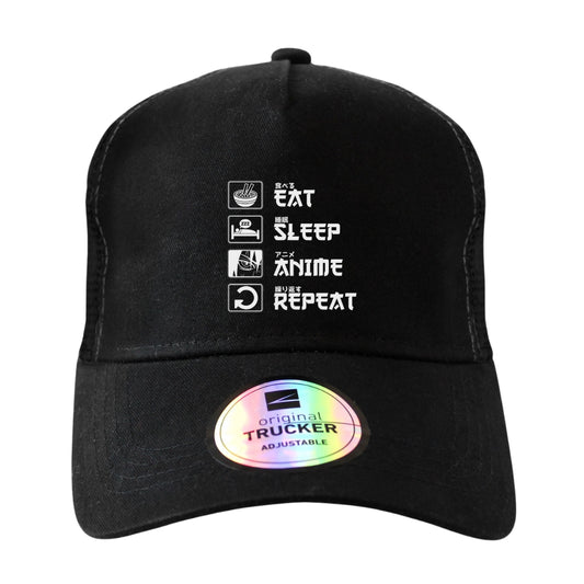 Naruto - Eat Sleep Anime Repeat Trucker Cap