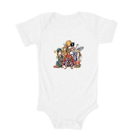 One Piece Straw Hat Crew Big White Baby Vest