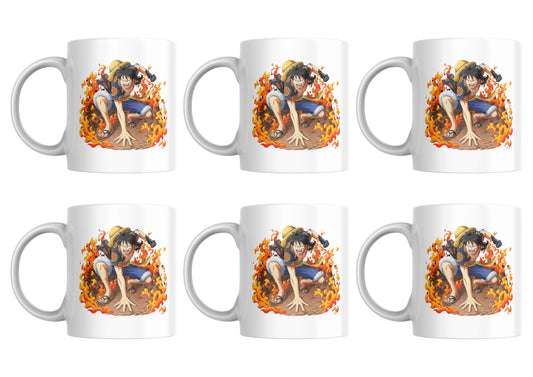 One Piece Fire Ground Luffy Set Of 6 Mugs