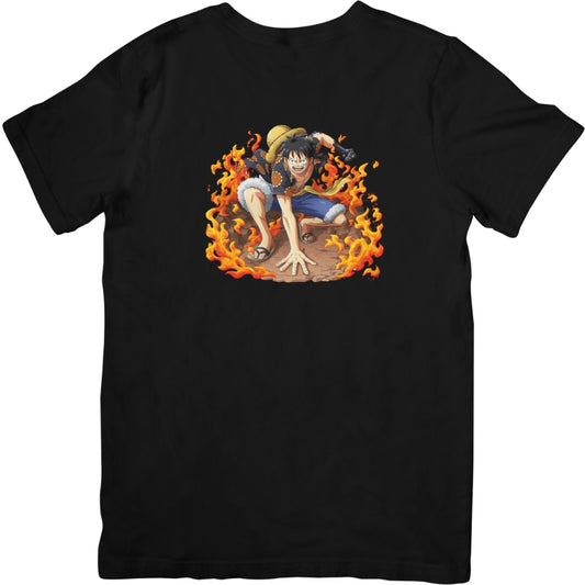 One Piece Fire Ground Luffy Big Unisex T-Shirt