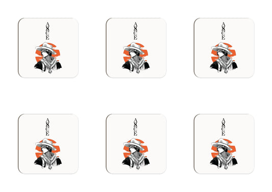 One Piece Fire Fist Ace Sunset Set of 6 Coasters