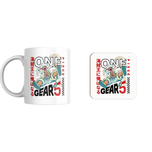 One Piece Gear 5 Luffy Mug and Coaster