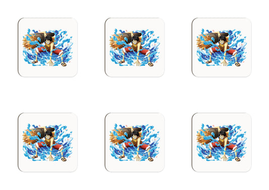 One Piece Water Luffy Set of 6 Coasters