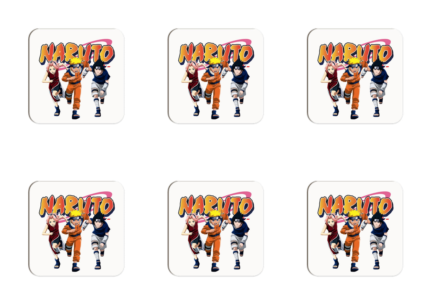 Naruto Young Team- Set of 6 Coasters