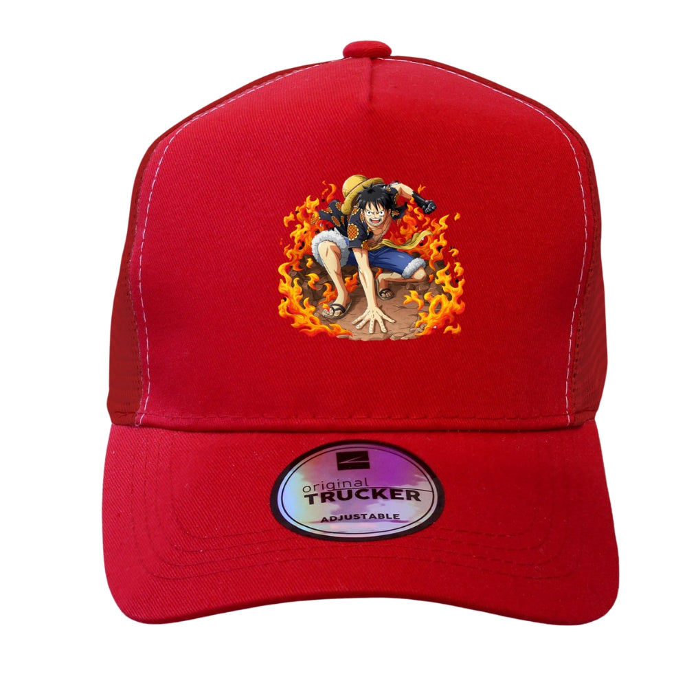 One Piece Fire Ground Luffy - Trucker Cap