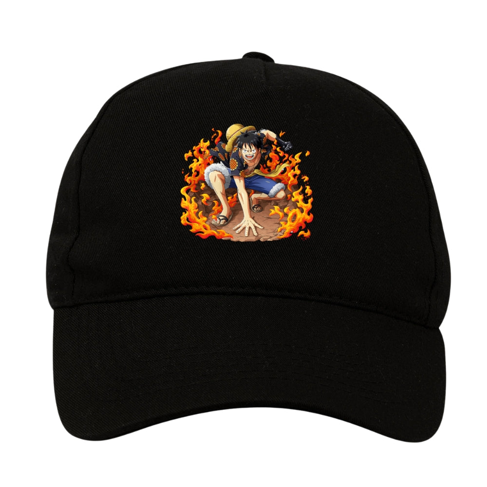 One Piece Fire Ground Luffy - 5 Panel Cap