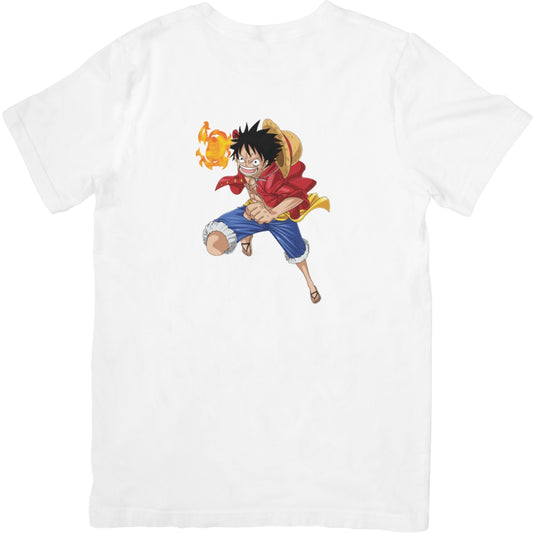 One Piece Fire Luffy Big Unisex Kids T-Shirt