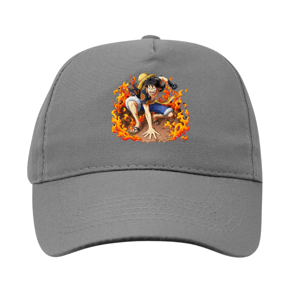 One Piece Fire Ground Luffy - 5 Panel Cap