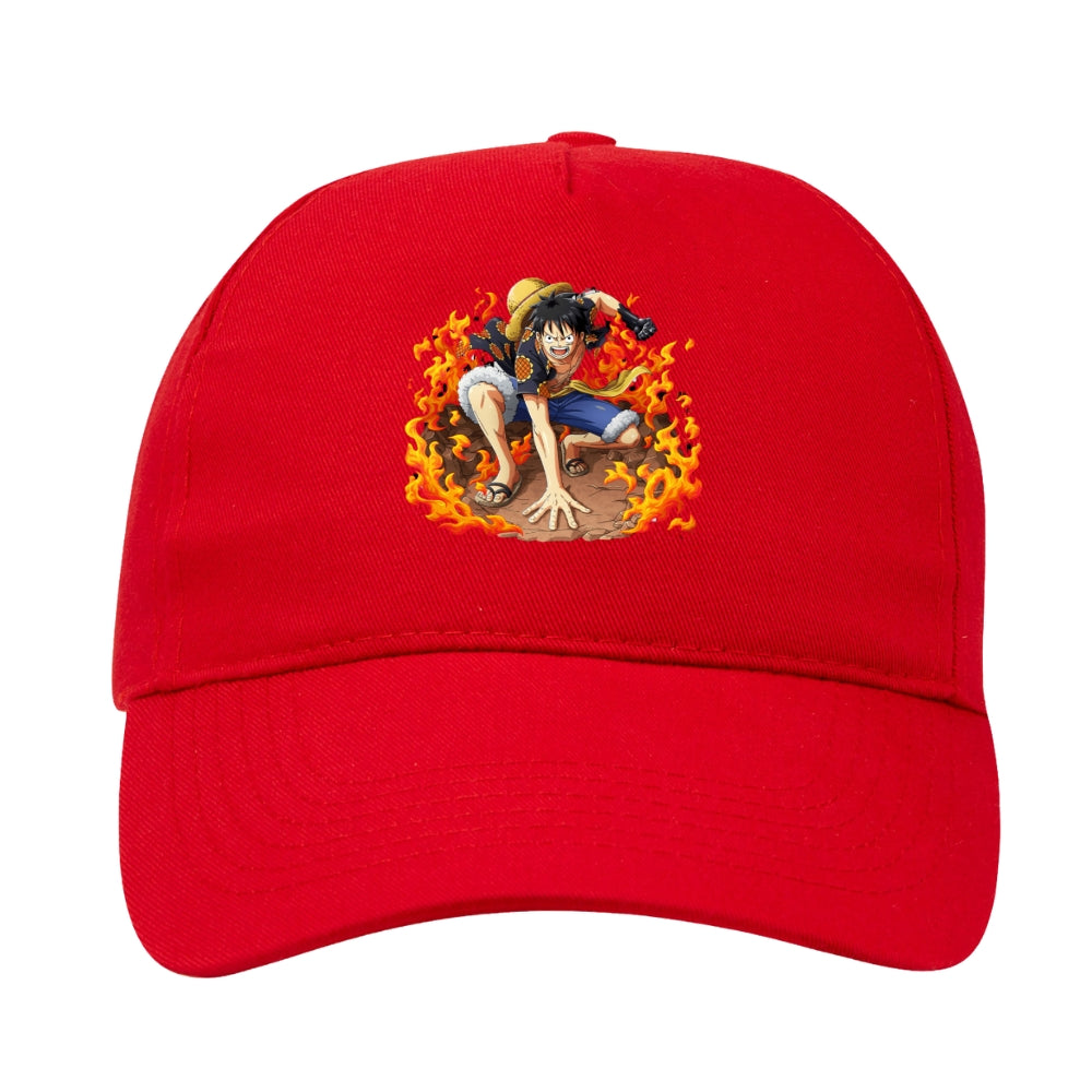 One Piece Fire Ground Luffy - 5 Panel Cap