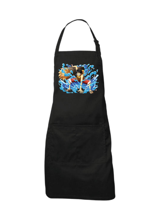 One Piece Water Luffy Big Black Apron