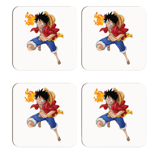 One Piece Fire Luffy - Set of 4 Coasters