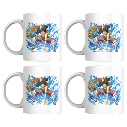 One Piece Water Luffy Set of 4 Mugs