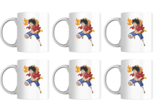 One Piece Fire Luffy - Set Of 6 Mugs