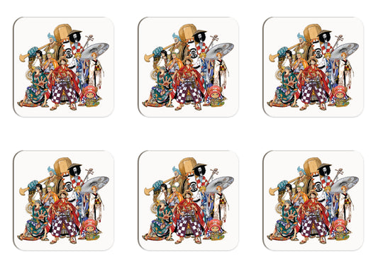 One Piece Straw Hat Crew - Set of 6 Coasters