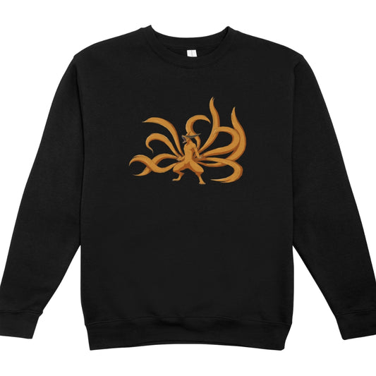 Naruto Kurama Unisex Black Crew Neck Pullover - Sweater